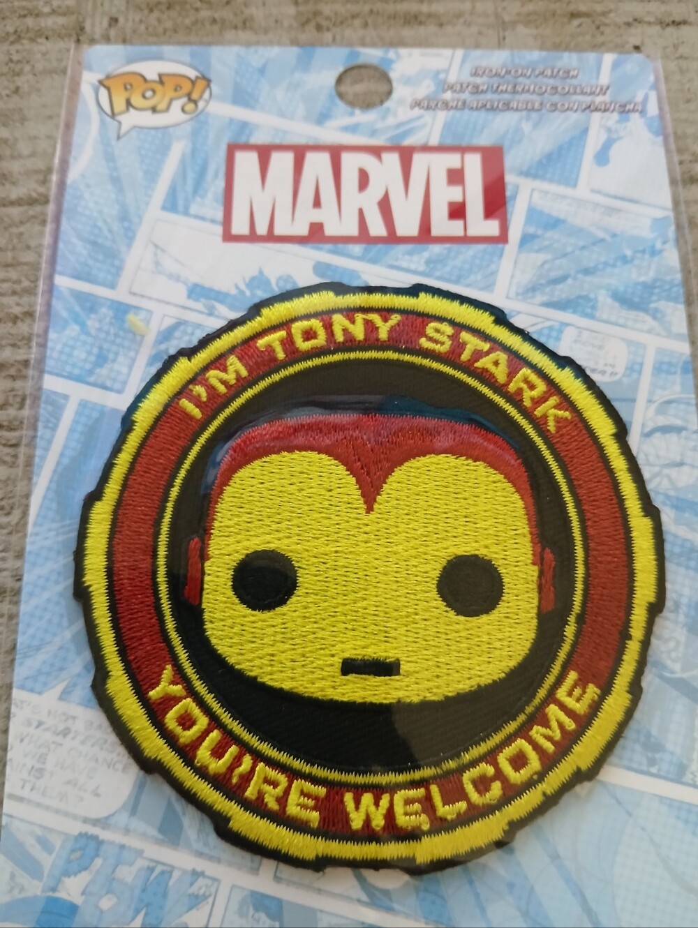 Nwt MARVEL POP TONY STARK PATCH